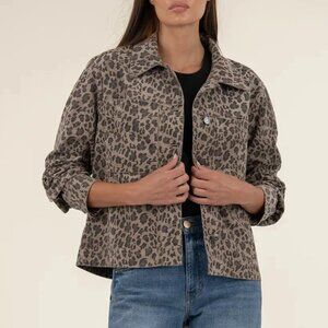 KUT From The Kloth Arya Leopard Shirt Jacket NWOT